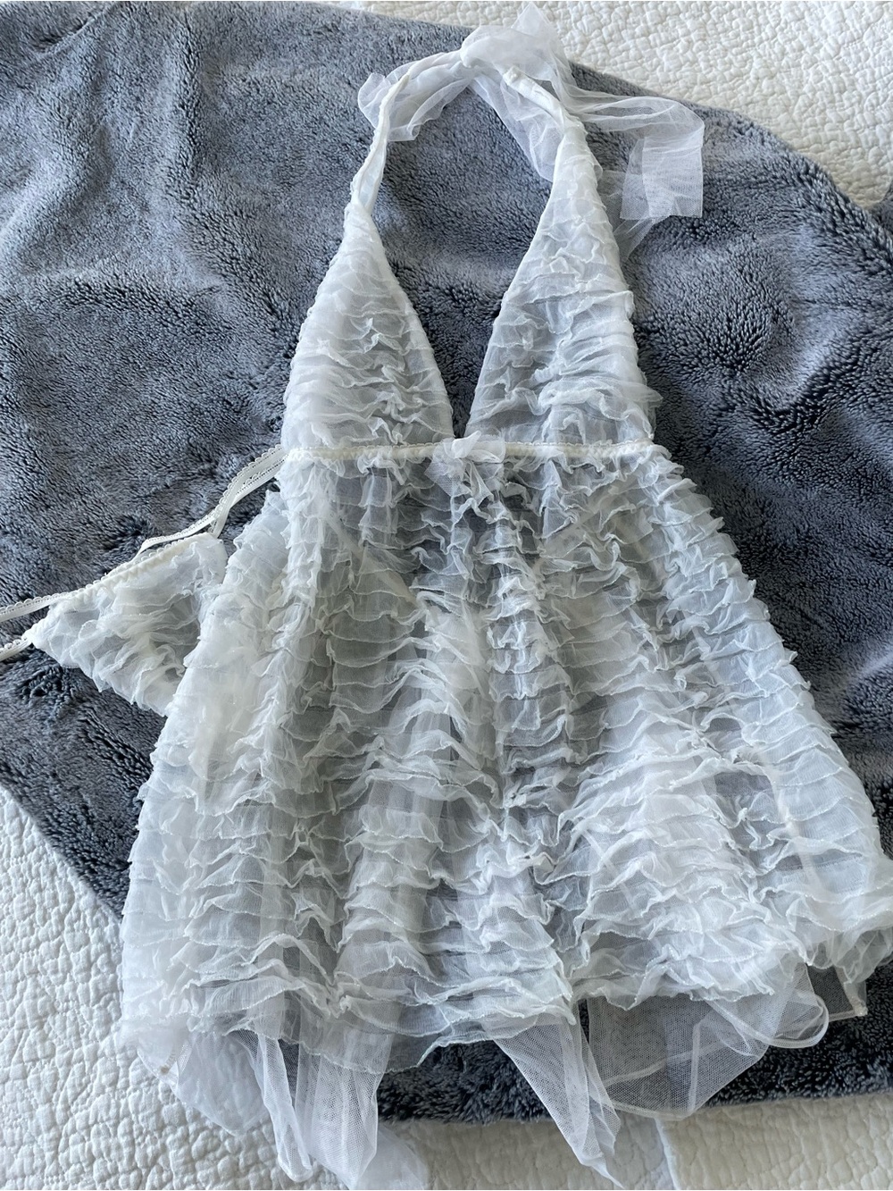 Victoria's Secret Ruffle Halter Babydoll Lingerie